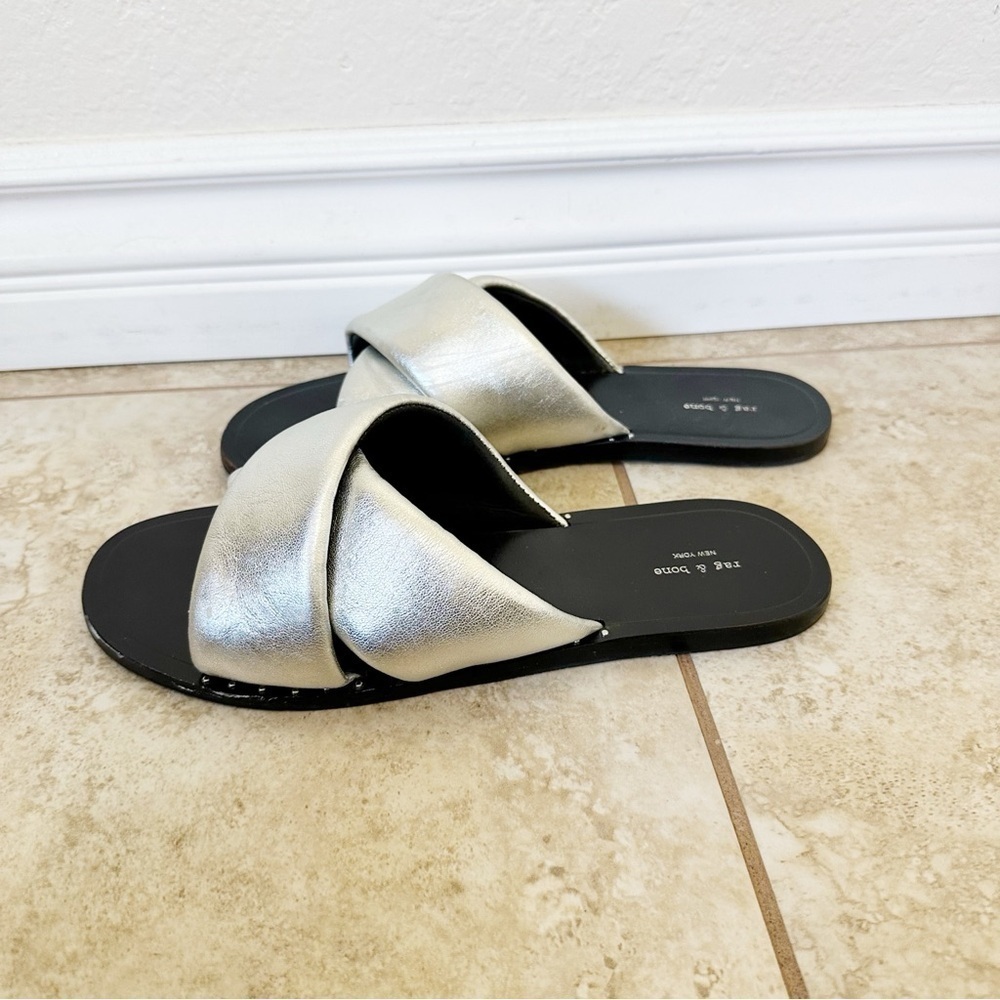 Rag and Bone Keaton Slide in Silver size 8 - Picture 3 of 5
